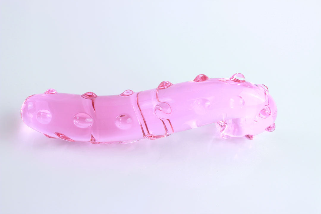 Down shot of 6.125 inch long pink tentacle dildo