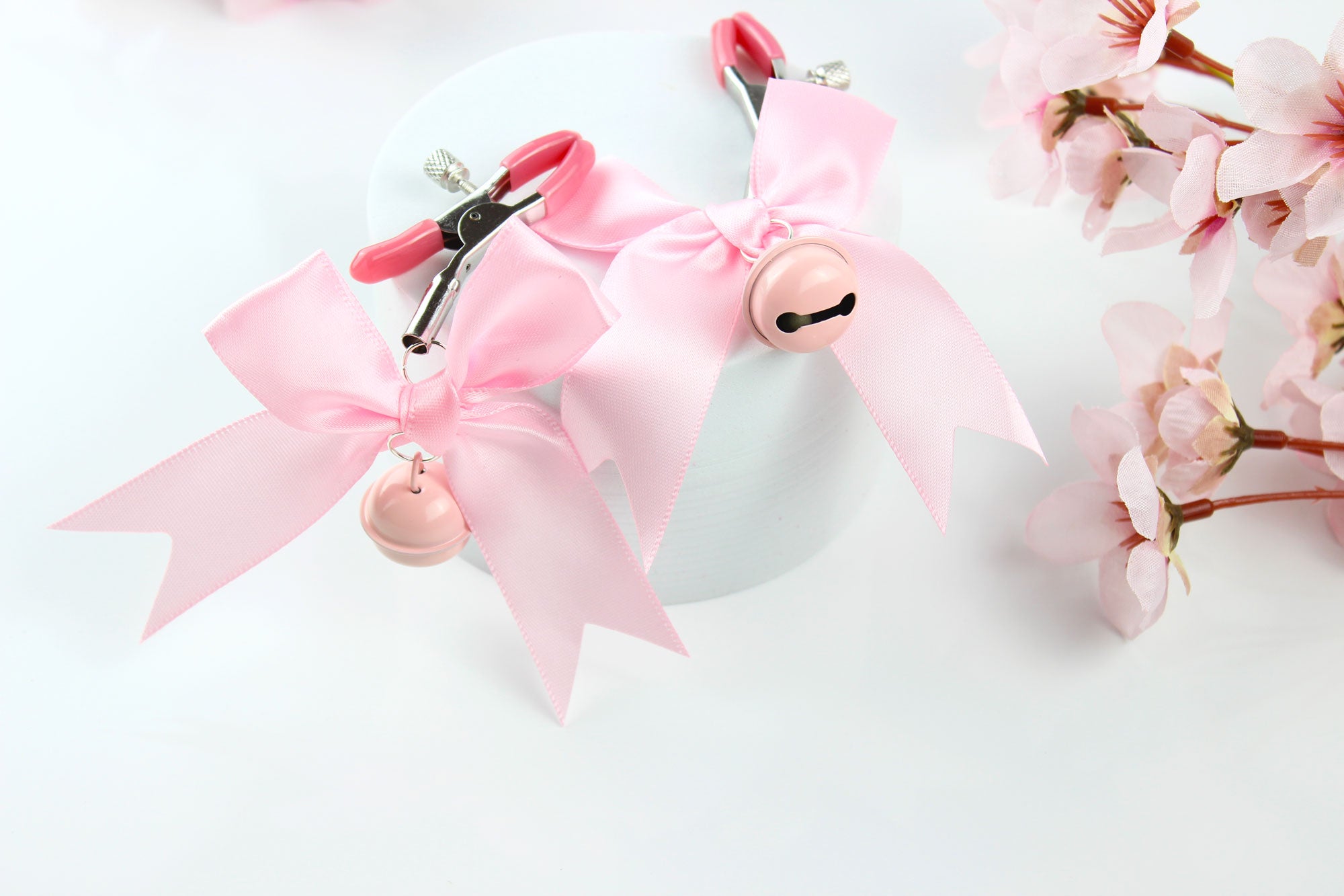 Pink Bells & Bows Nipple Clamps